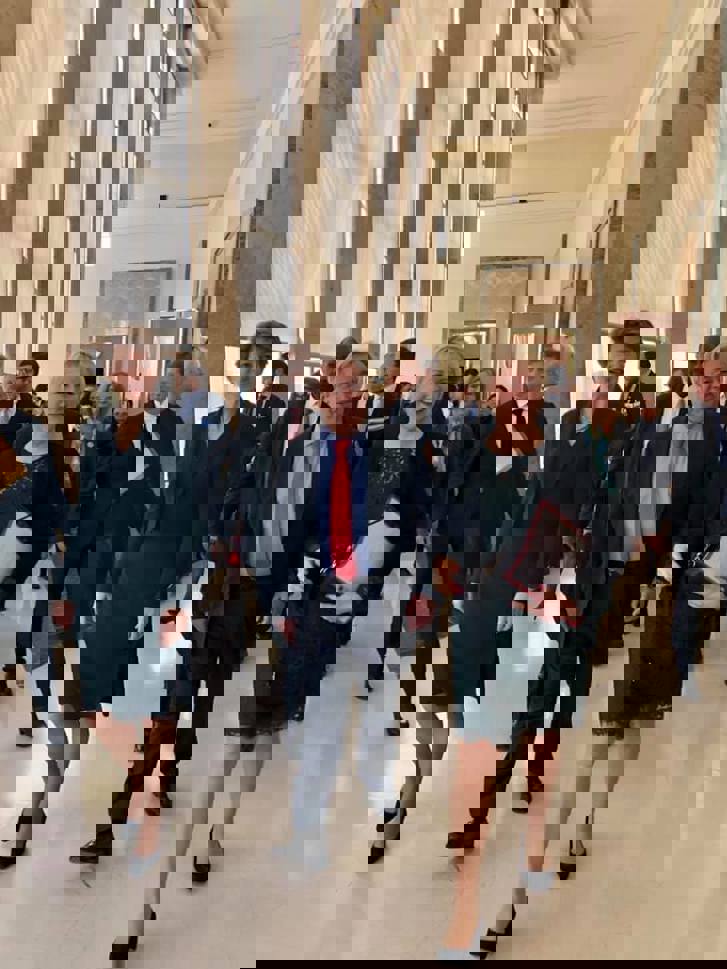 Minister for Foreign Affairs of Sweden Margot Wallström together with Secretary-General António Guterres and Vice President of the Federal Council Switzerland Simonetta Sommaruga